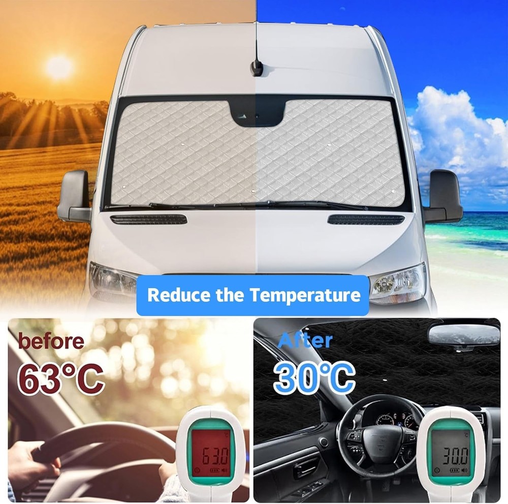 Sprinter Sun Shade 2019-2023 | 3-Piece Van 3Set- Sprinter, Silver