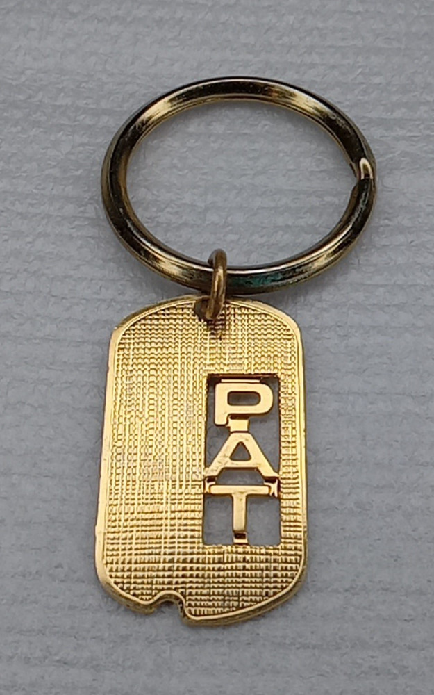 Pat Name Gold Tone Keyring Personalized