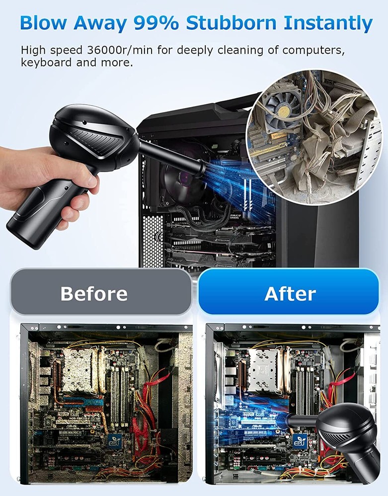 Electric Mini Air Duster Blower for Computer Keyboard Macbook Air Pro Cleaning
