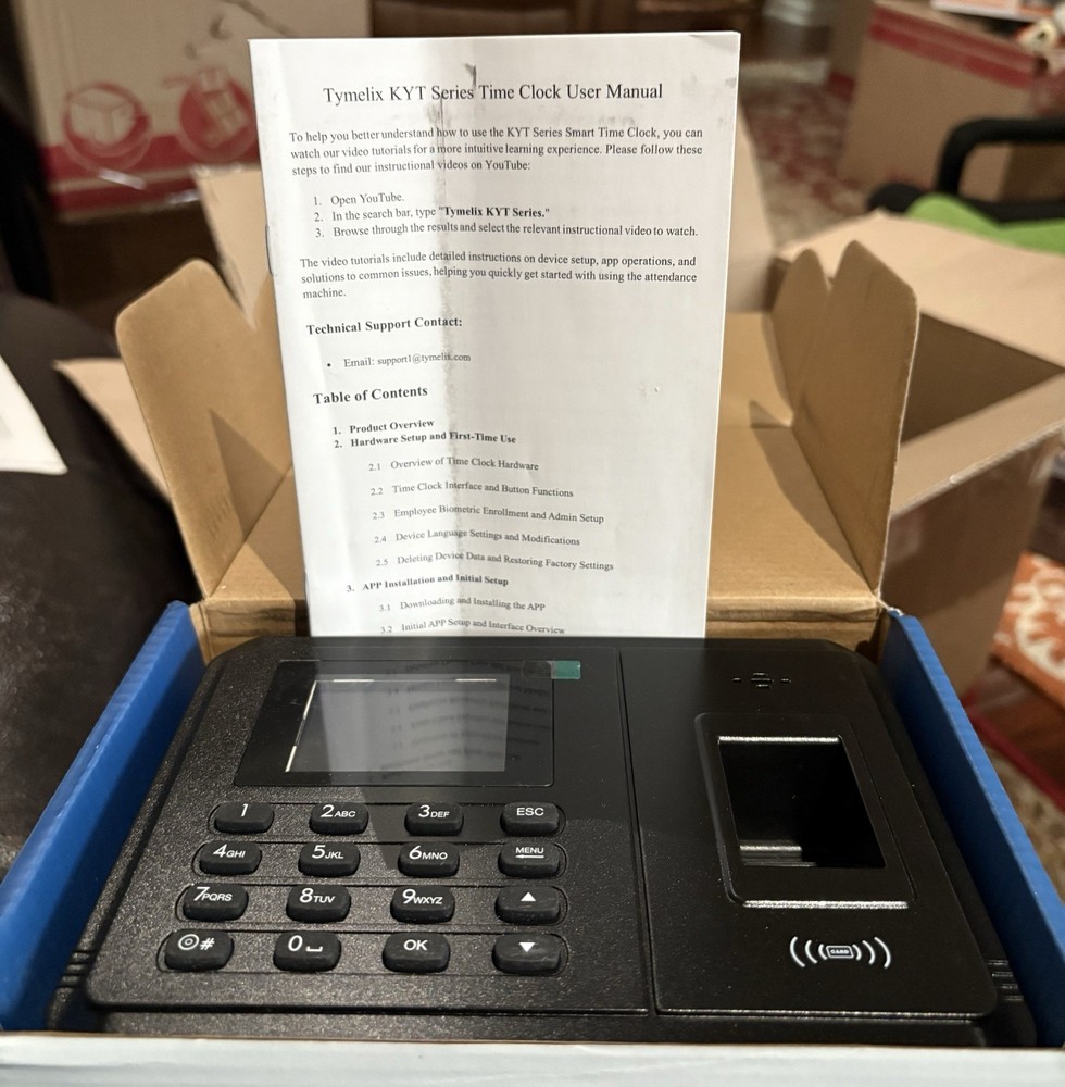 App-Based Time Clock–Employee Fingerprint Attendance, iOS/Android w/10 IC Cards