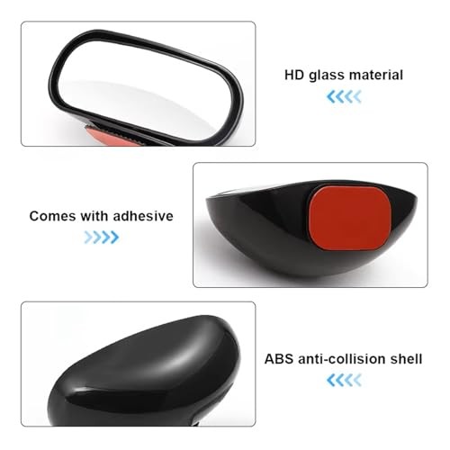 360 ° HD Blind Spot Car Mirror Rectangular, 2Pcs Blind Spot Car Rearview Stick