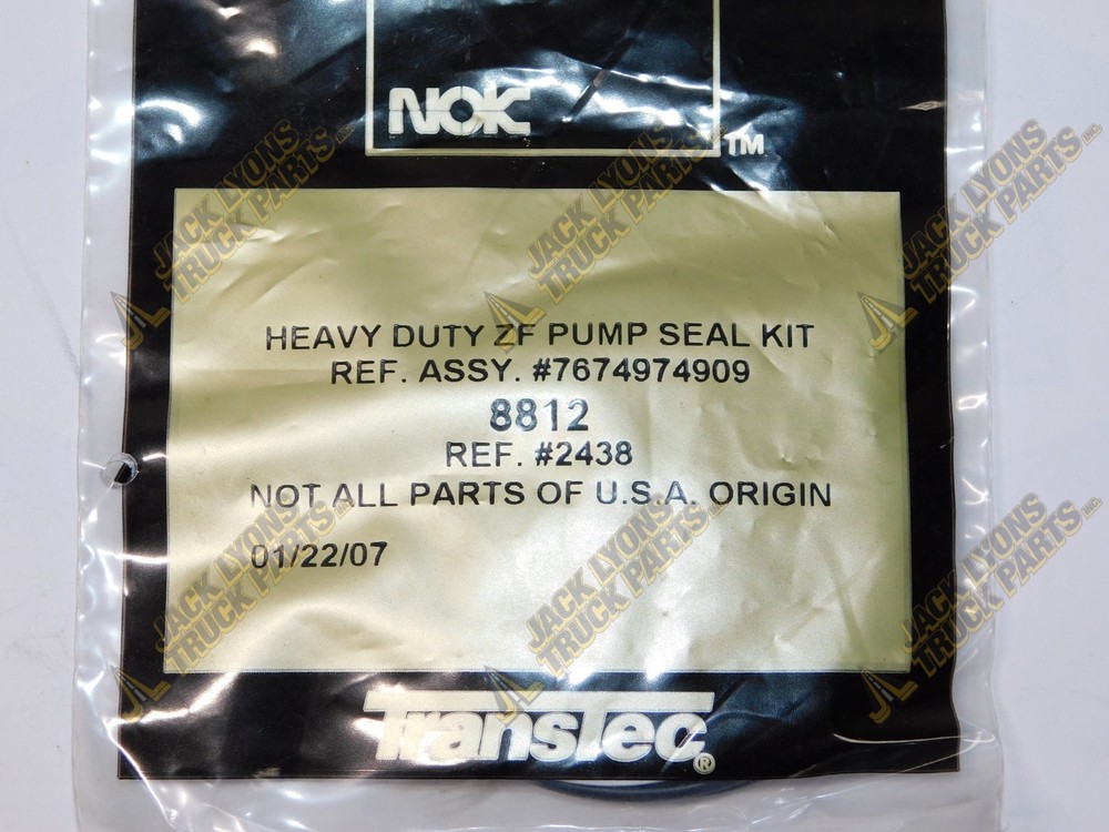 8812 New ZF Pump Seal Kit. Ref. # 7674974909