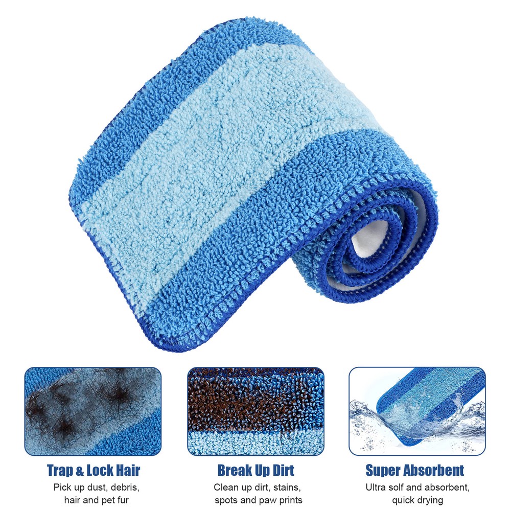 3Pcs Replacement Microfiber Cleaning Refill Pads For Bona Mop 18" Reusable Tools
