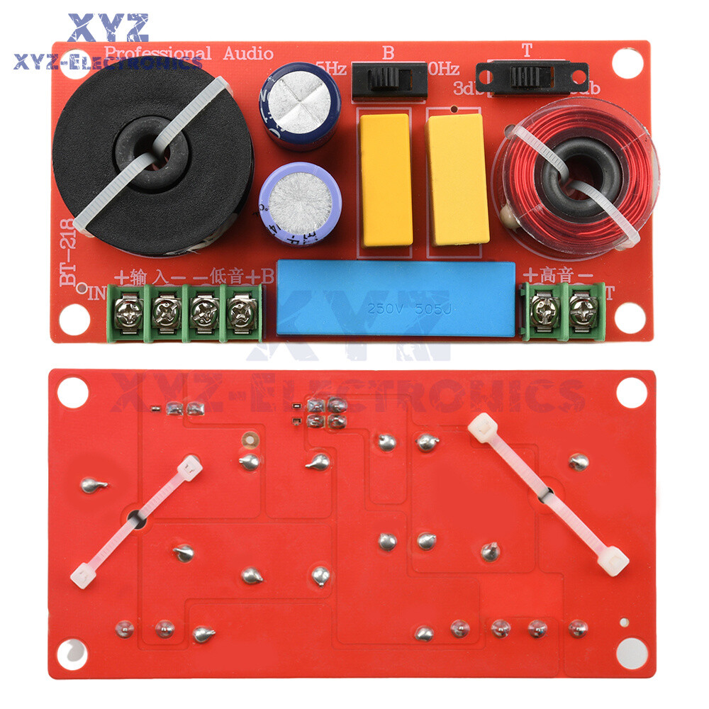 HiFi Bookshelf Speaker Crossover Adjustable 2-Way High Low Frequency Divider DIY