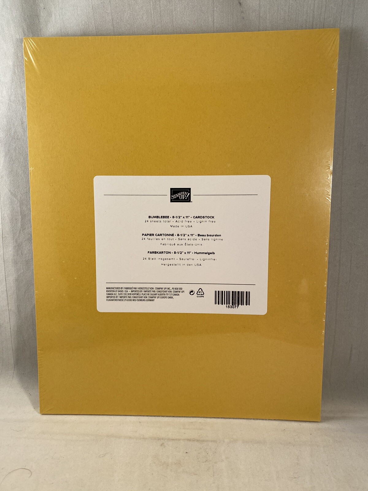 BUMBLEBEE cardstock Stampin Up 8.5 X 11  In Color 2020-2022 Retired A22