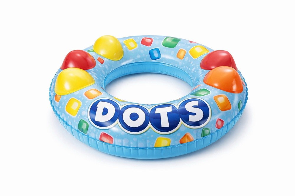 DOTS Pool Float Ring 42” Candy Inflatable Tube New Sealed w/ Patch