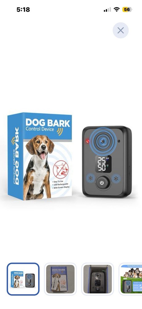 Anti Barking Device USB Rechargeable Adjustable Frequency LED Screen Easy Use