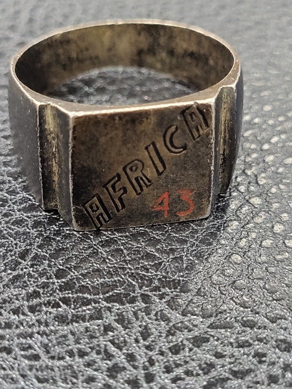 WWII Allied Invasion of French North Africa 1943 Trench Art Ring. Collectible.