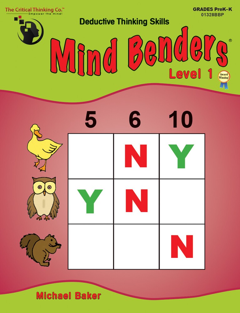 Mind Benders Level 1 Workbook, Deductive Thinking Skills Puzzles (Grades PreK-K)