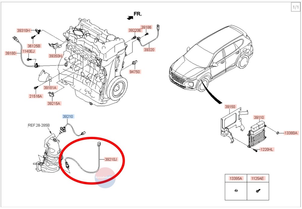 Genuine OEM Oxygen Sensor 39210 2GBC0 Front Lambda Sensor for Hyundai / Kia Cars