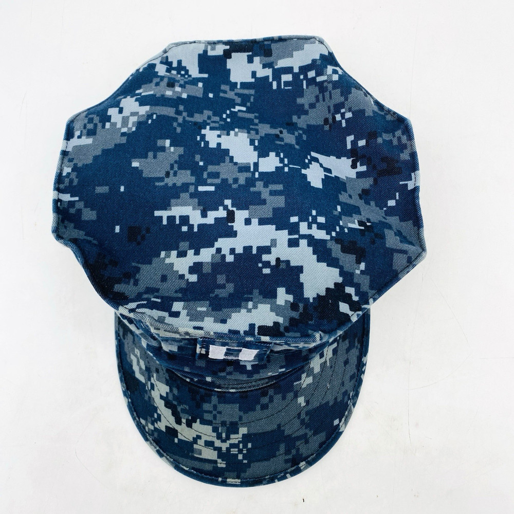 US Navy LT CPT Cap Working Utility Blue Digital Camo Hat 7 3/8