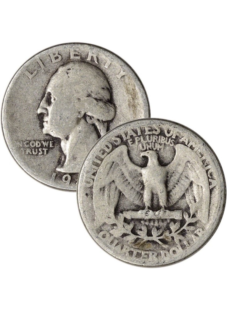90% Silver Washington Quarters Random Dates