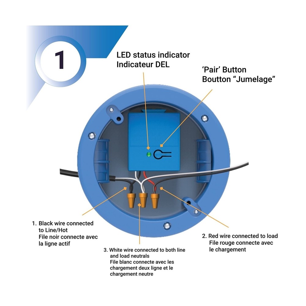 Levven Single-Pole On/Off Wireless Switch and Receiver Kit - Decorator-Style ...