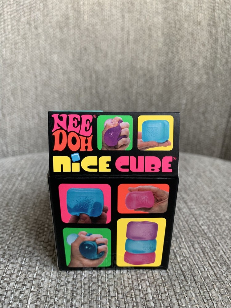 Nee Doh Nice Cube Super Solid Squish Squeezable Stress Reliever Toy Purple