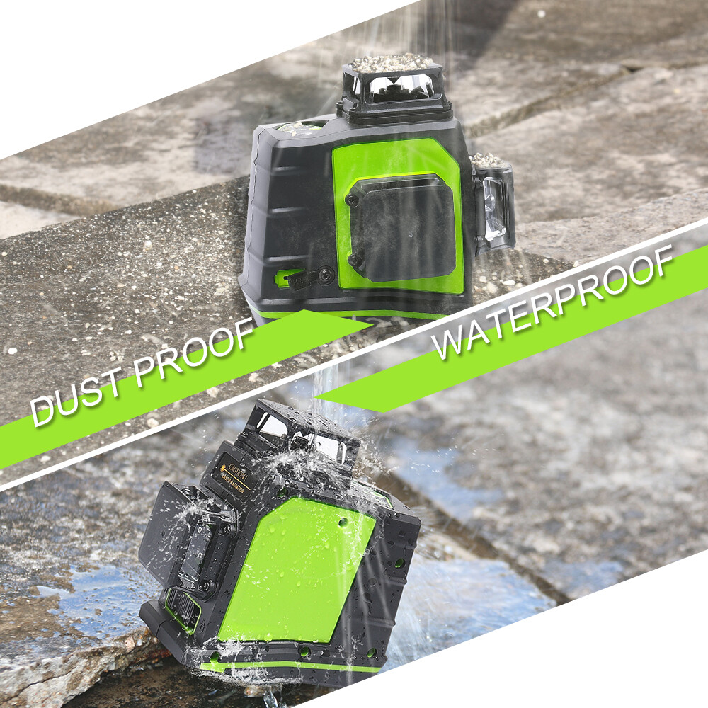 Huepar Laser Level 360°3D 12 Lines Laser Self Leveling Cross Measure Tool Kit