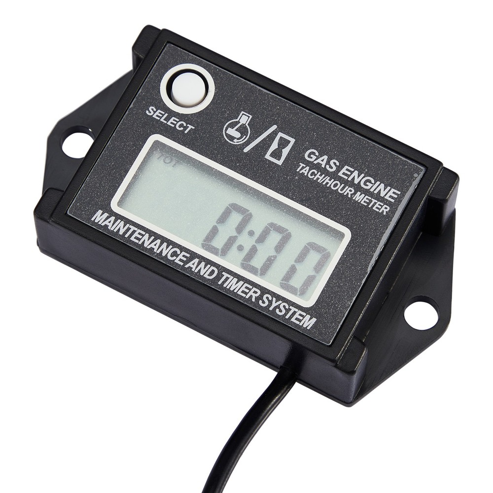 Waterproof IP68 Digital Tiny Tachometer Hour Meter Resettable Job Timer+Battery