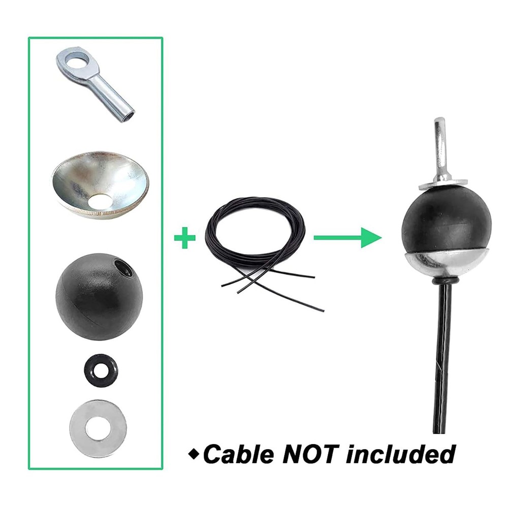 Gym Cable Accessories, 2 Ball Stopper Sets for 3mm Cable Core, Eyelet Termina