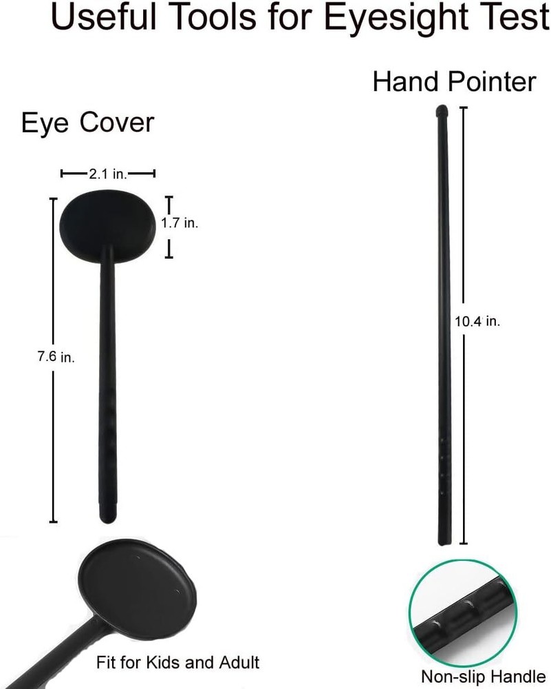 Snellen Eye Chart 11X22 Inch Wall Art With Occluder And Pointer For Vision Tests