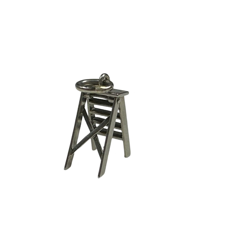 White Metal Moveable Adjustable Ladder Charm