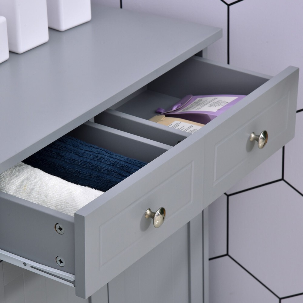 Bathroom Floor Cabinet Storage Organizer Kitchen Cupboard with Adjustable Shelf