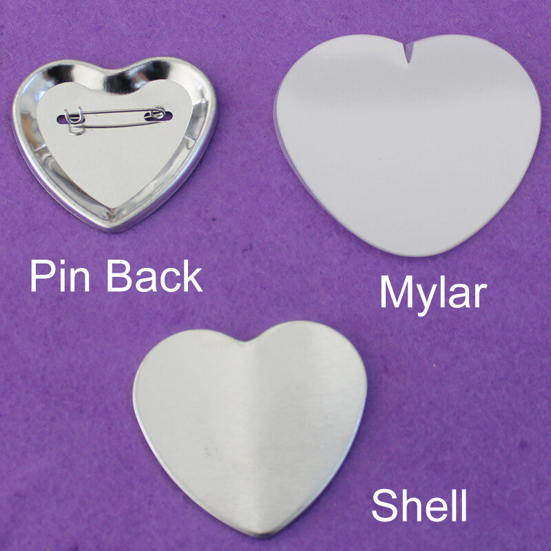 Heart Shape Pin Back Button Parts Crafting Tools Badge Maker