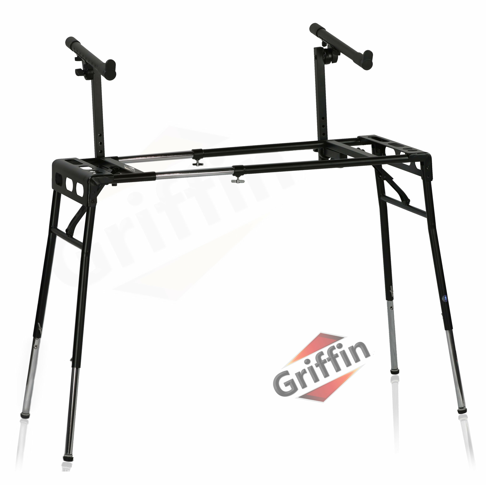Keyboard Stand DJ Workstation Table Top Piano Holder 2-Tier Double Studio Mount