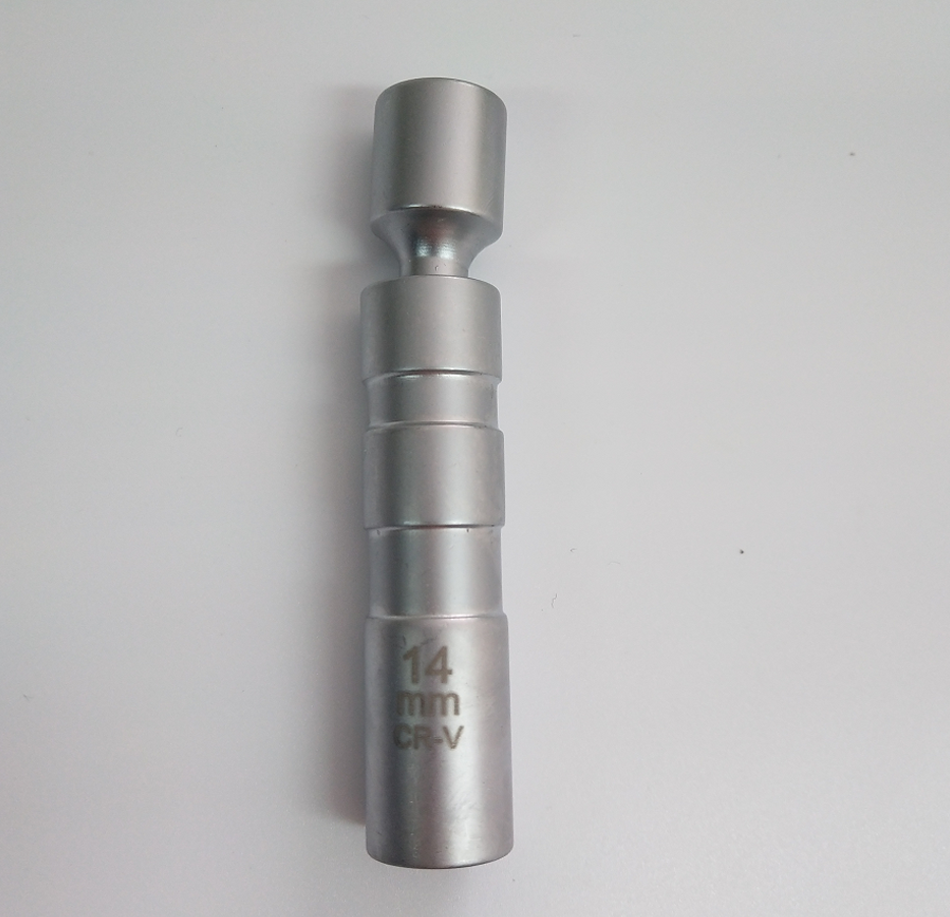 1X 14mm3/8"Drive Magnetic Thin Wall Wobble Spark Plug Sleeve Socket Removal Tool