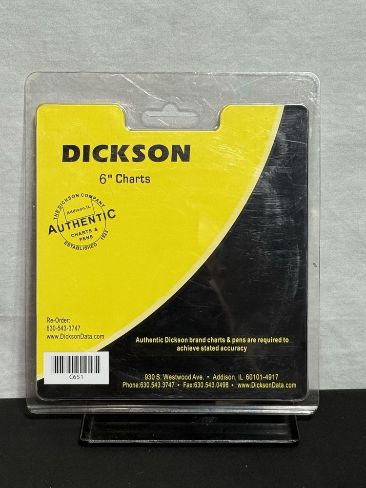 Dickson 6" Chart Paper for Super Compact Temperature Chart Recorders 5 to 20C
