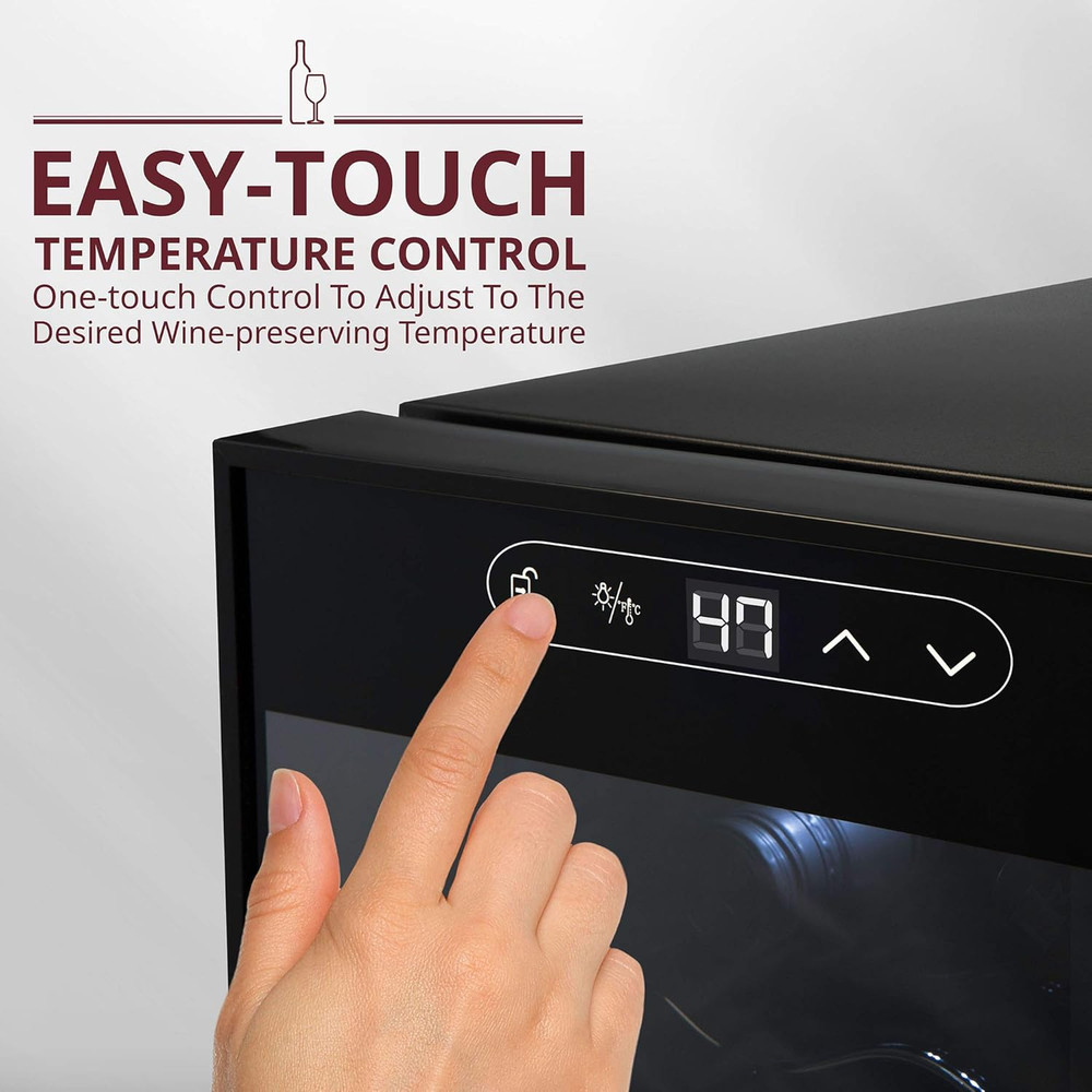 Schmecke 24-Bottle Wine Cooler with Lock | Digital Temp Control | Black