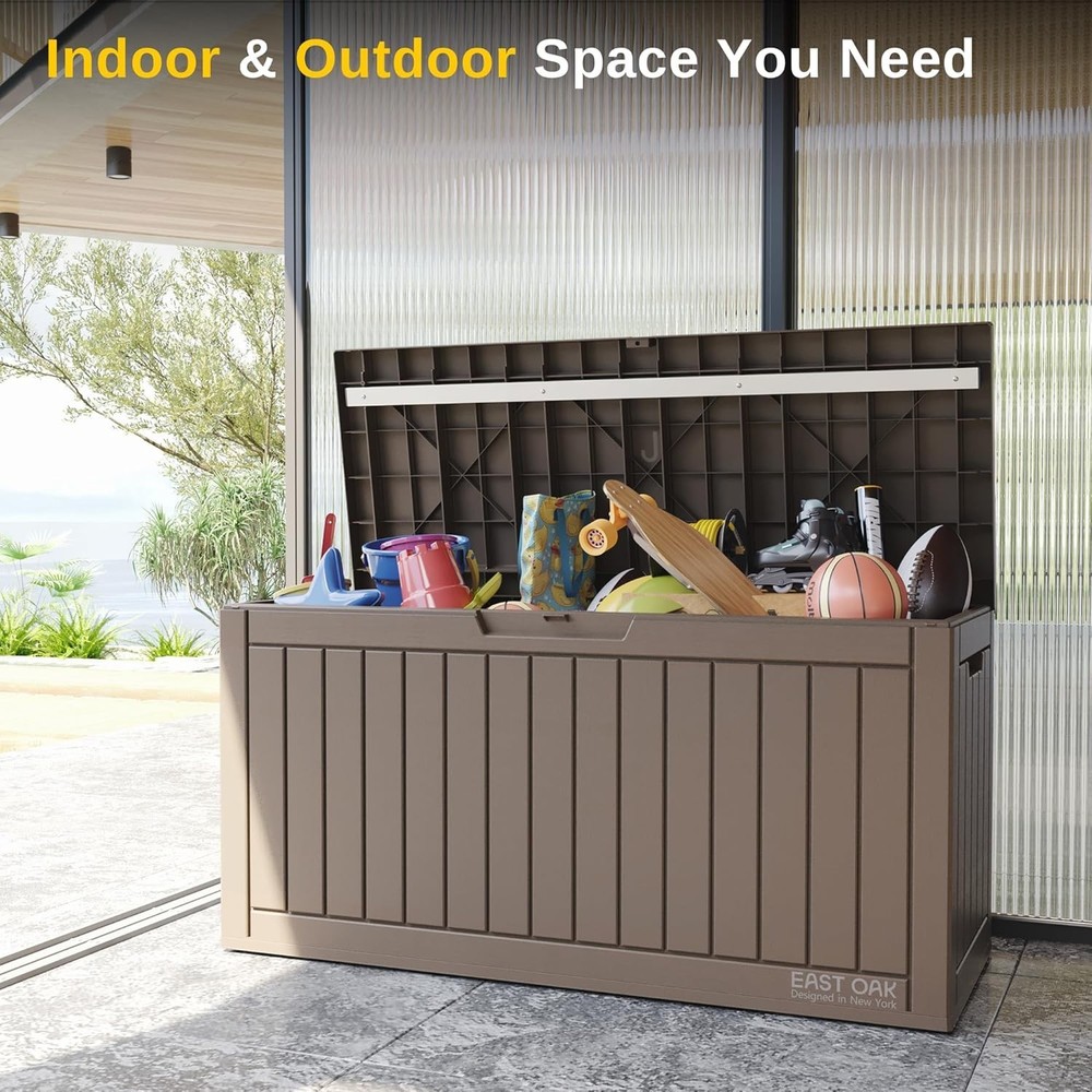 Modern 60 Gallon Waterproof Deck Box – Versatile Storage & Seating Solution