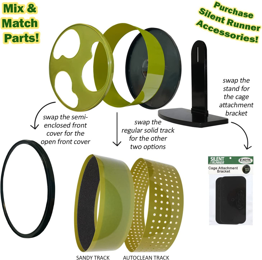 Silent Runner 12" Wide + Cage Attachment - Silent, Fast, Durable Exercise Wheel