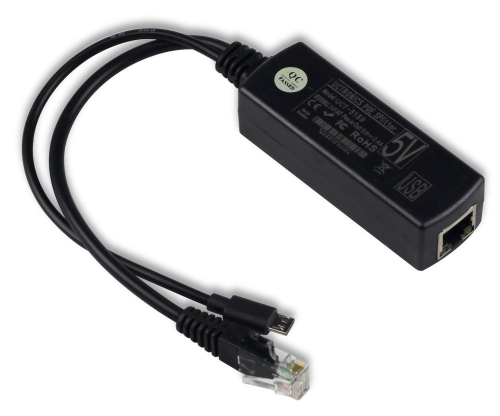 UCTRONICS IEEE 802.3af Micro USB Active PoE 48V to 5V 2A, 2.4A