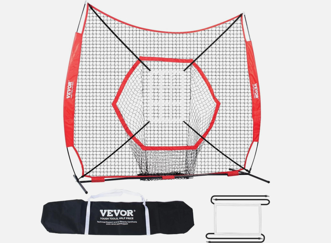 VEVOR 7x7 ft Baseball Softball Practice Net Hitting Batting Training Carry Bag