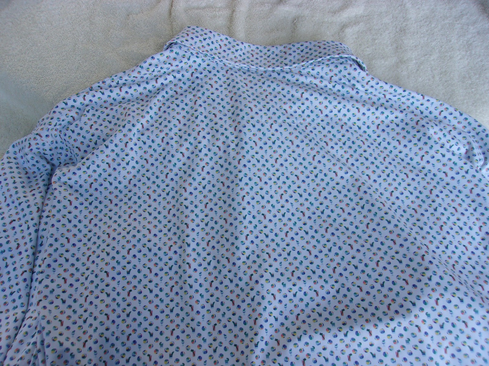 NWT Walter Hagen golf polo, men's XLT, 2XLT, white, beachballs print, $70