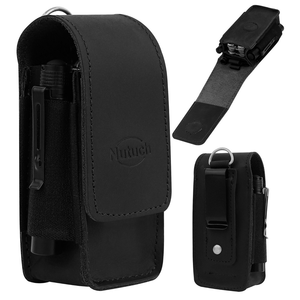 NUTUCH Leather EDC Multitool Sheath with Flip Closure | Leather EDC Organizer