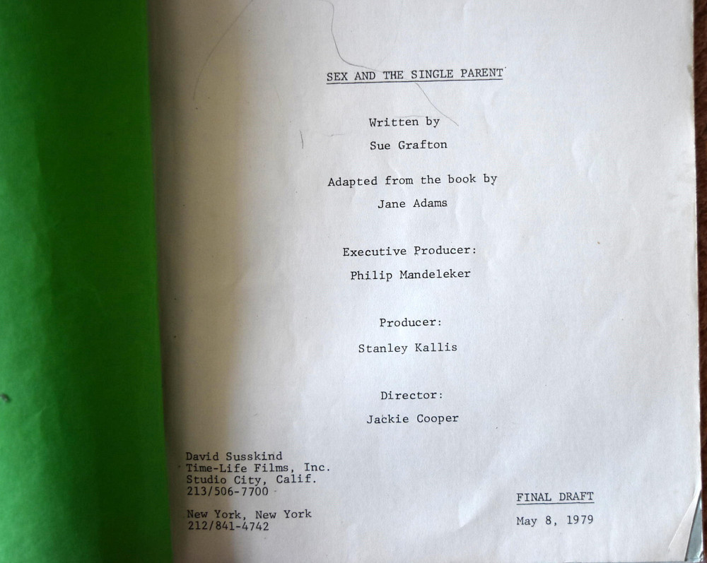 1979 Sex and The Single Parent Original Script Screenplay Final Draft