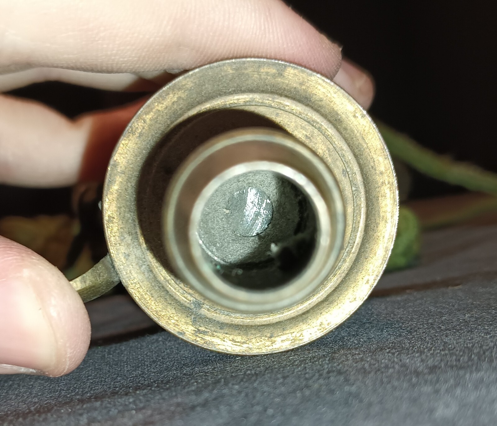 ANTIQUE CIVIL WAR Era Copper Brass BLACK POWDER FLASK