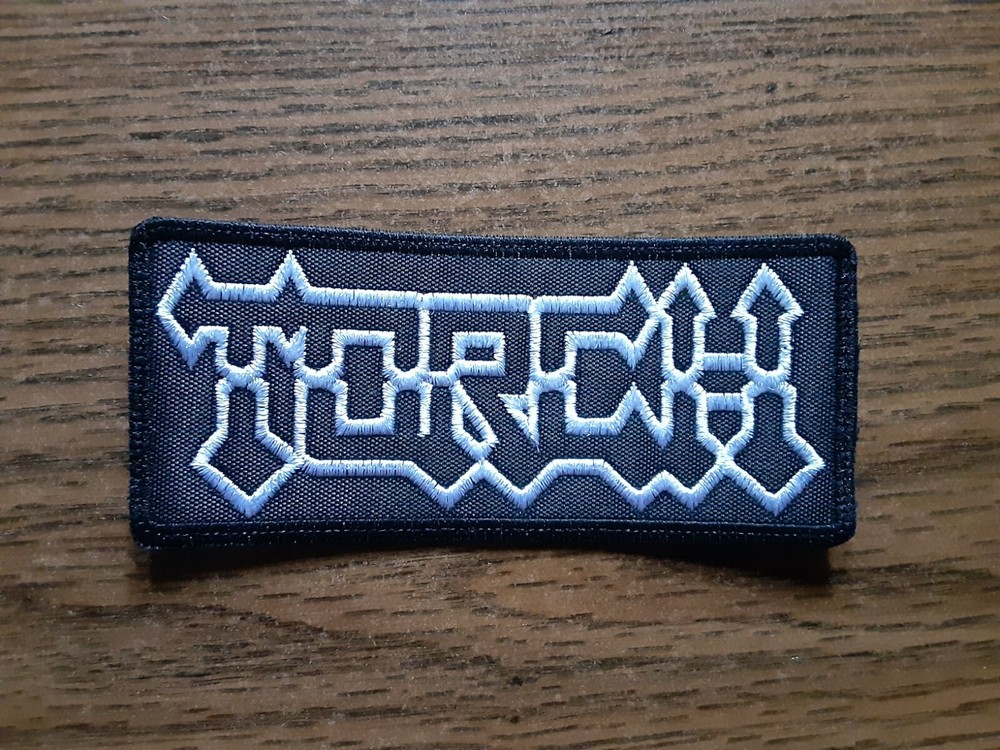 TORCH,SEW ON WHITE EMBROIDERED PATCH
