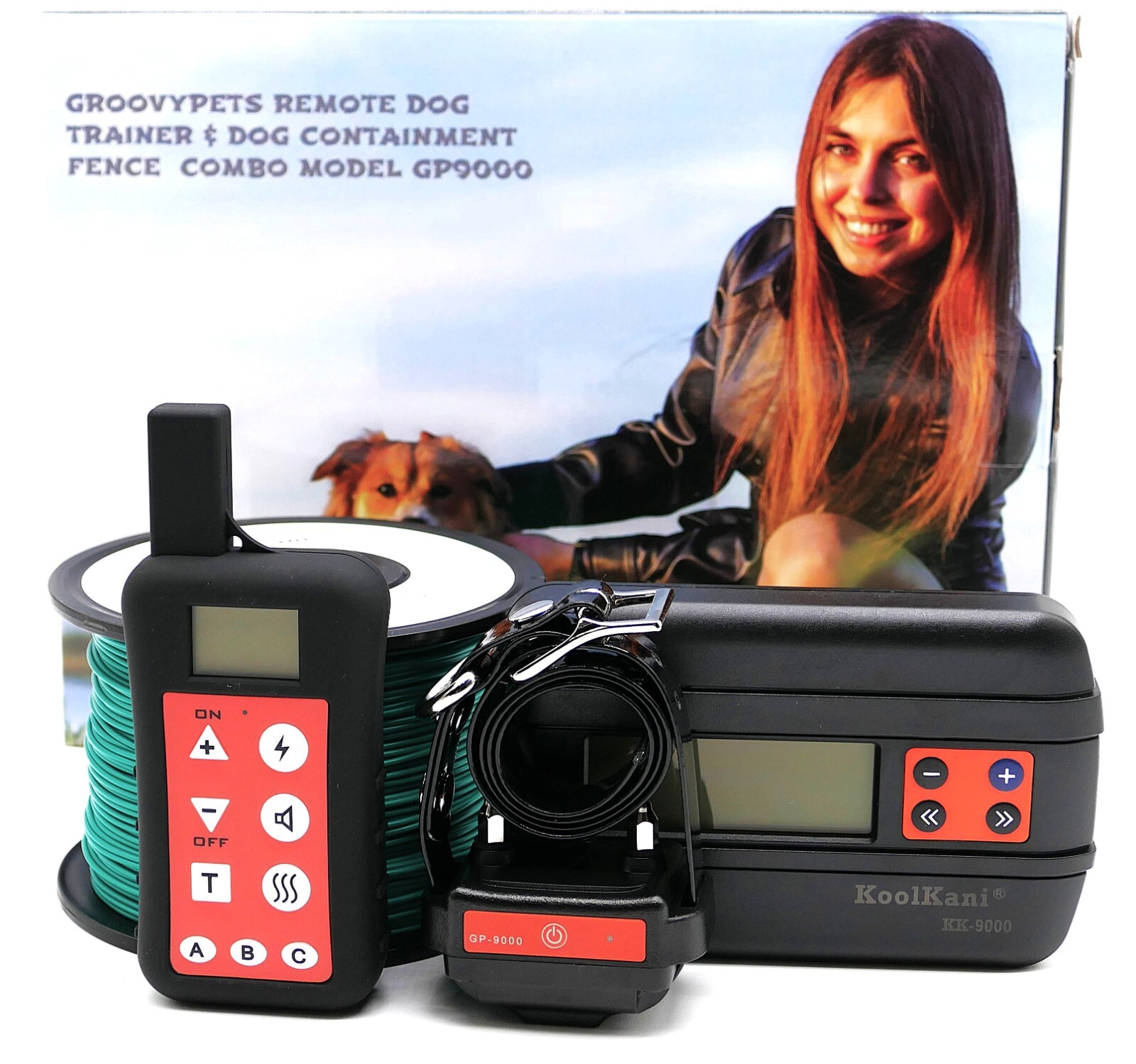 Remote Dog Training Collar & In-ground Electronic Containment Fence System Combo
