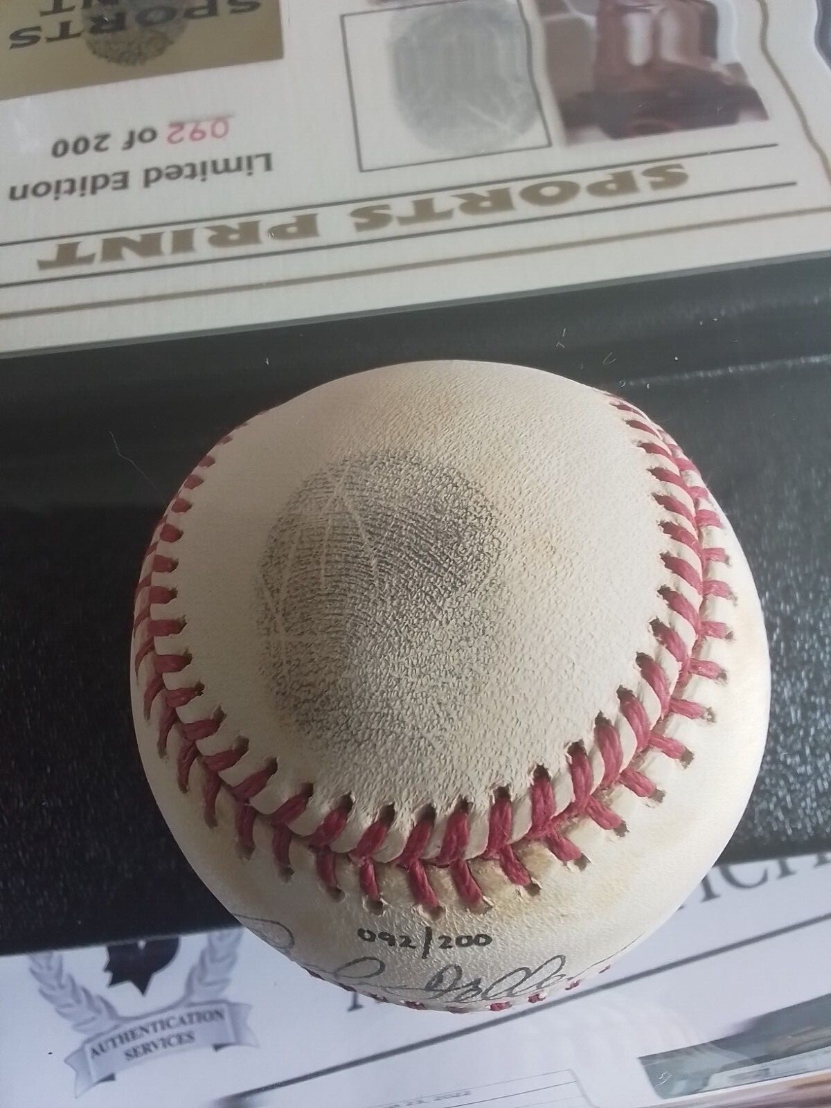 Indians Bob Feller Signed Thumbprint Baseball LE #'d/200 w/ Display Case BAS