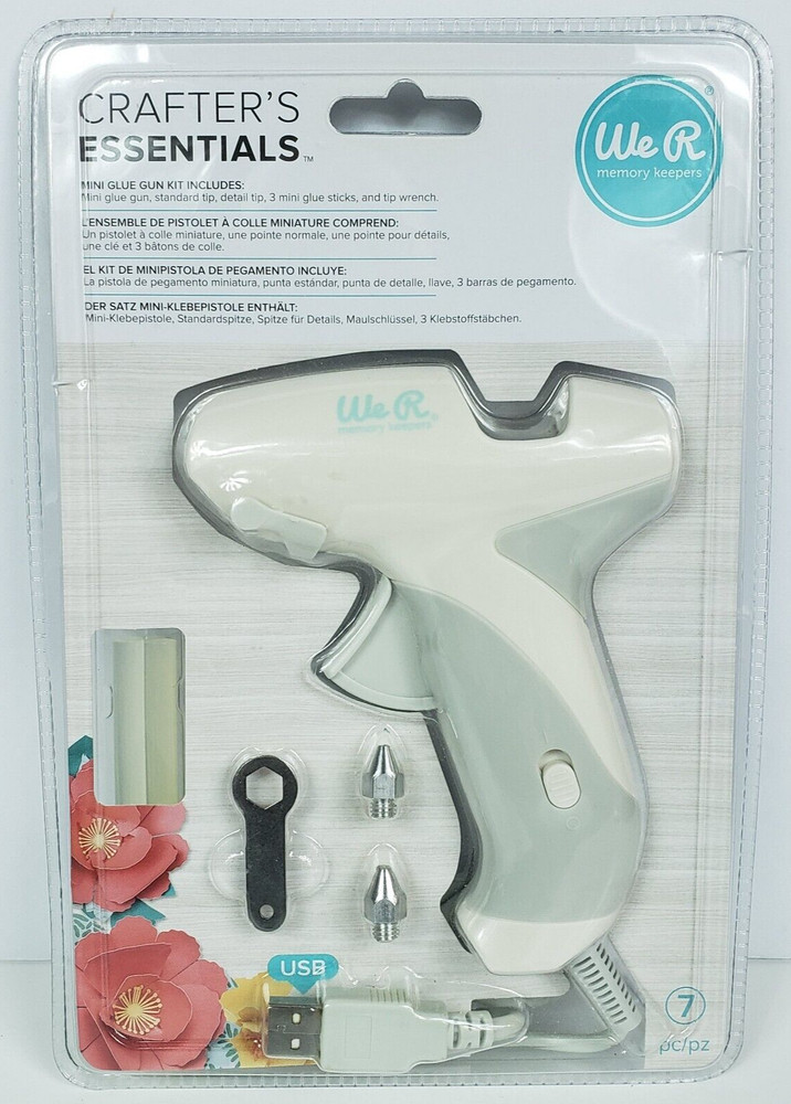 We R Memory Keepers Essentials Crafters, Mini Glue Gun Kit 662067 USB Powered