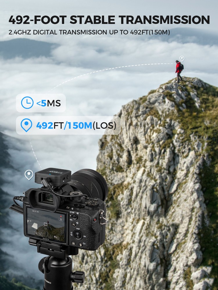 SYNCO G1(A1) Pro Wireless Lavalier Microphone With Charging Case for Camera Vlog