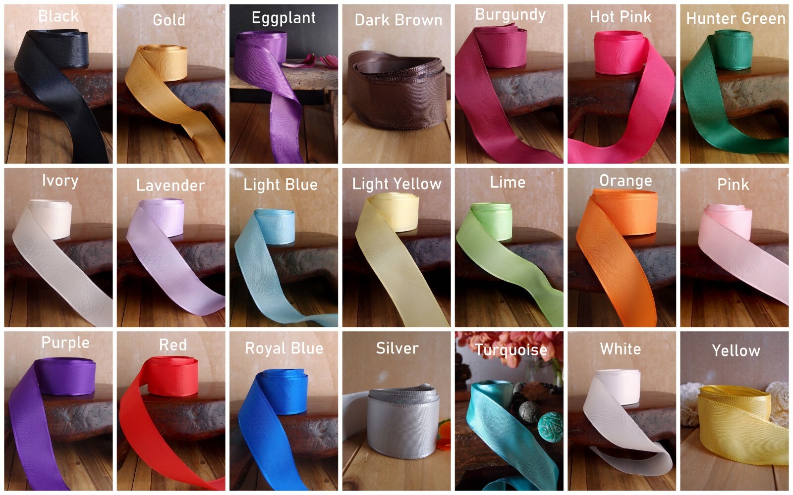 Florist's Choice Taffeta Ribbon Roll with thin wire edge - 1.5" or 2.5"