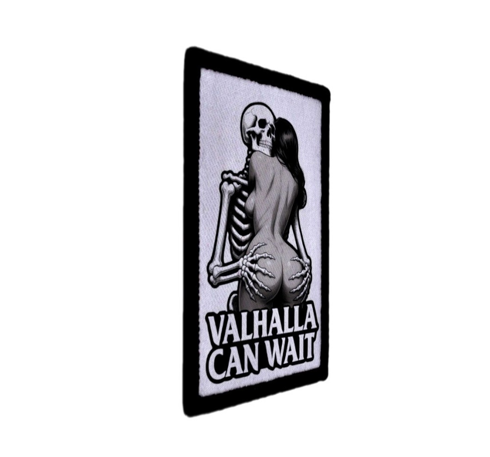 Valhalla Can Wait Booty Skeleton Punk Patch Sew on [sub]