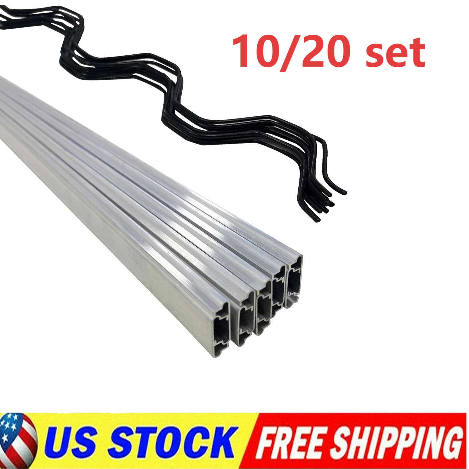 10/20 PC 6.6FT Wiggle Wire Lock Channel Greenhouse Spring Channel Aluminum Alloy