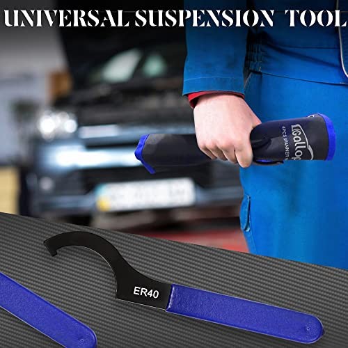 4Pcs Universal Coilover Spanner Wrench Set, Shock Wrench Adjustable 4 pcs Blue