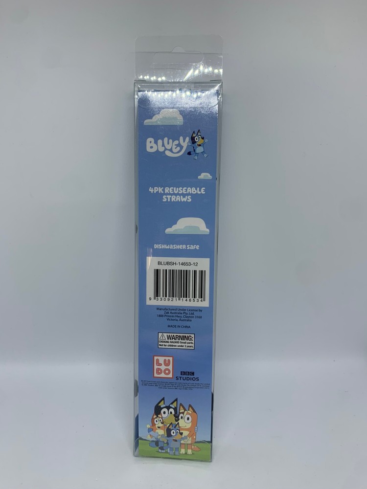 Bluey 4 Pack Reusable Straw