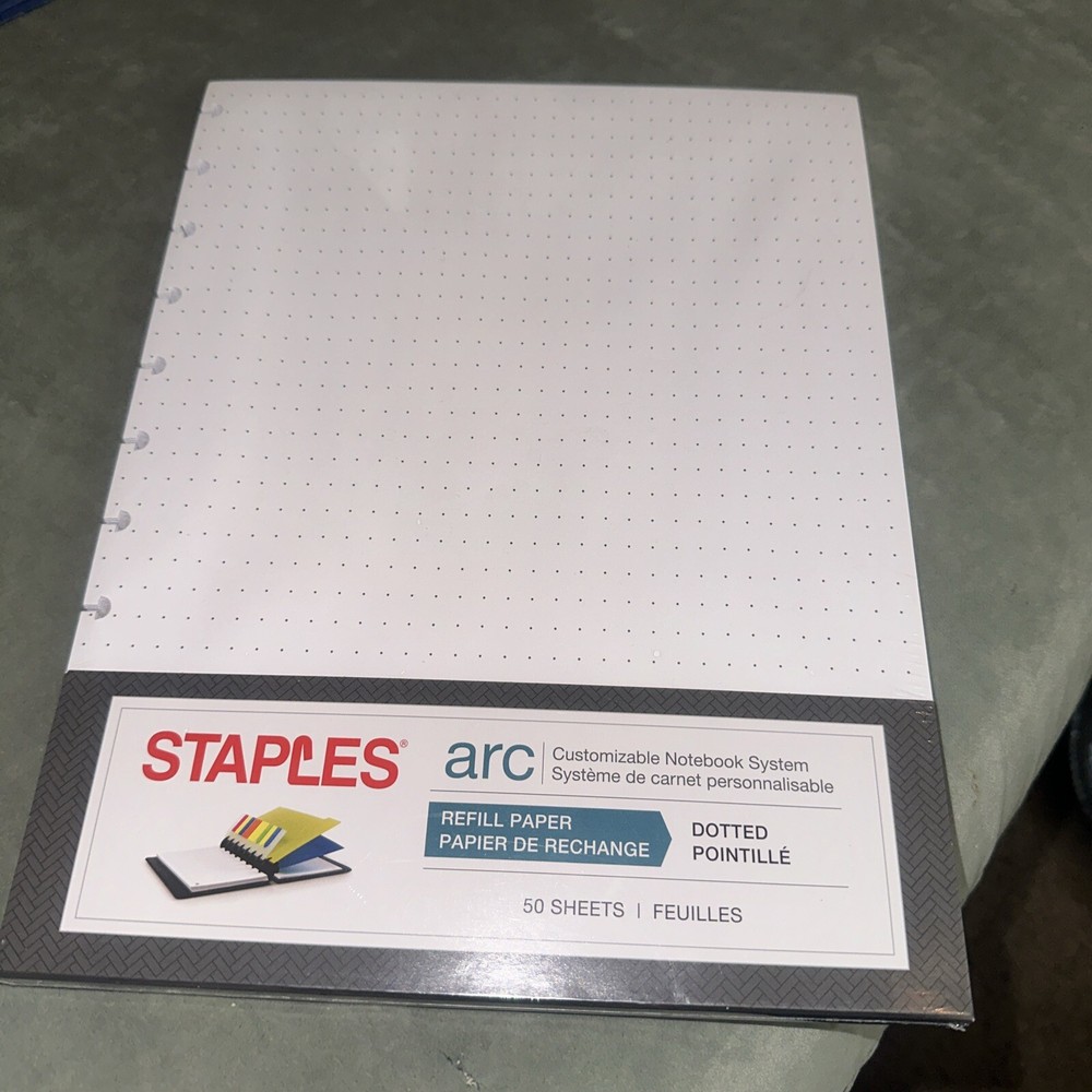 Arc Customizable Notebook System Dotted Refill Paper 8.5" x 11" 50 Sheets. New.