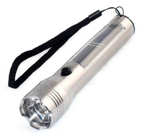 Aluminum Flash Solar Flashlight - 200m Range