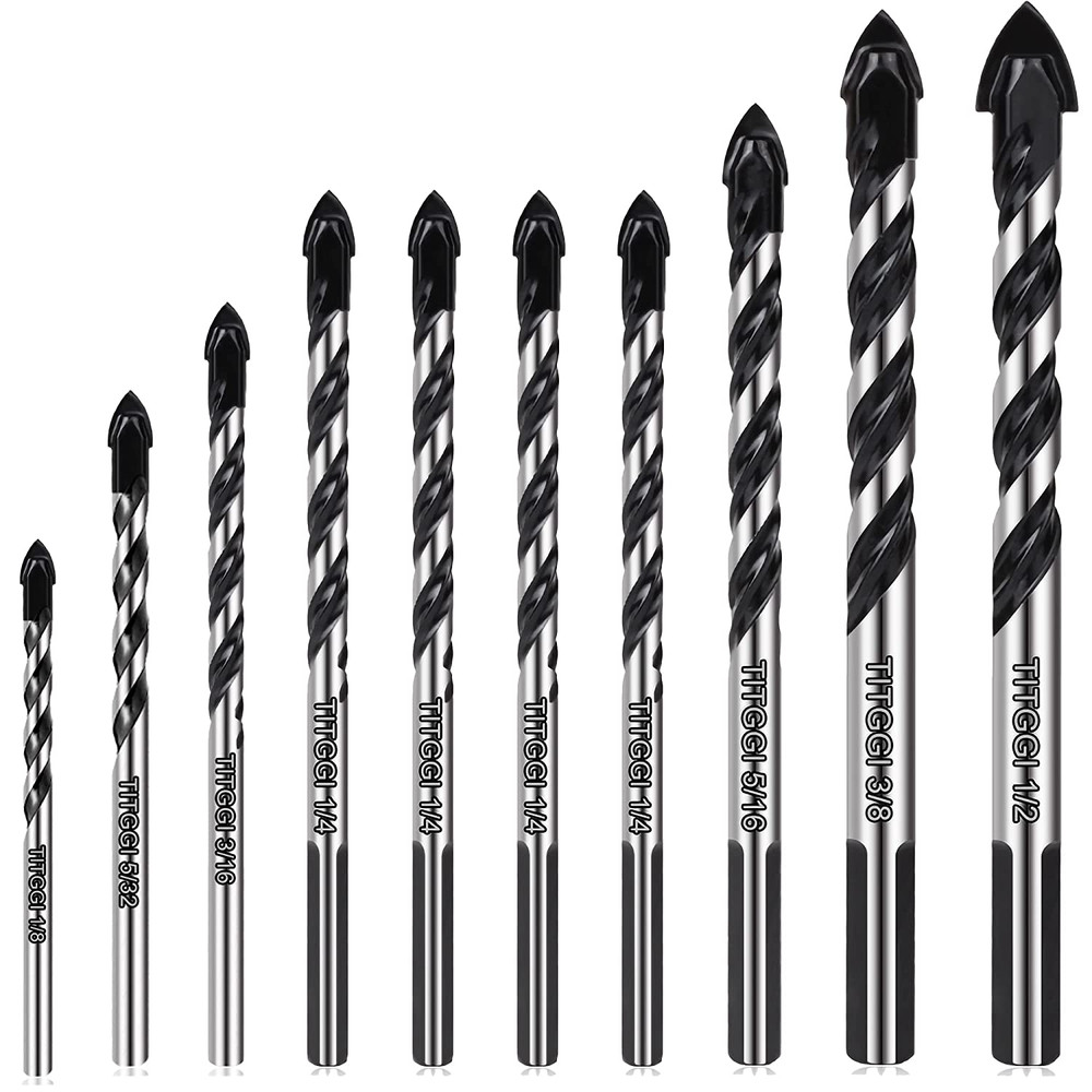 10-PCS Masonry Drill Bit Set & Concrete Drill Bit Set, Professional Drill Bit Se